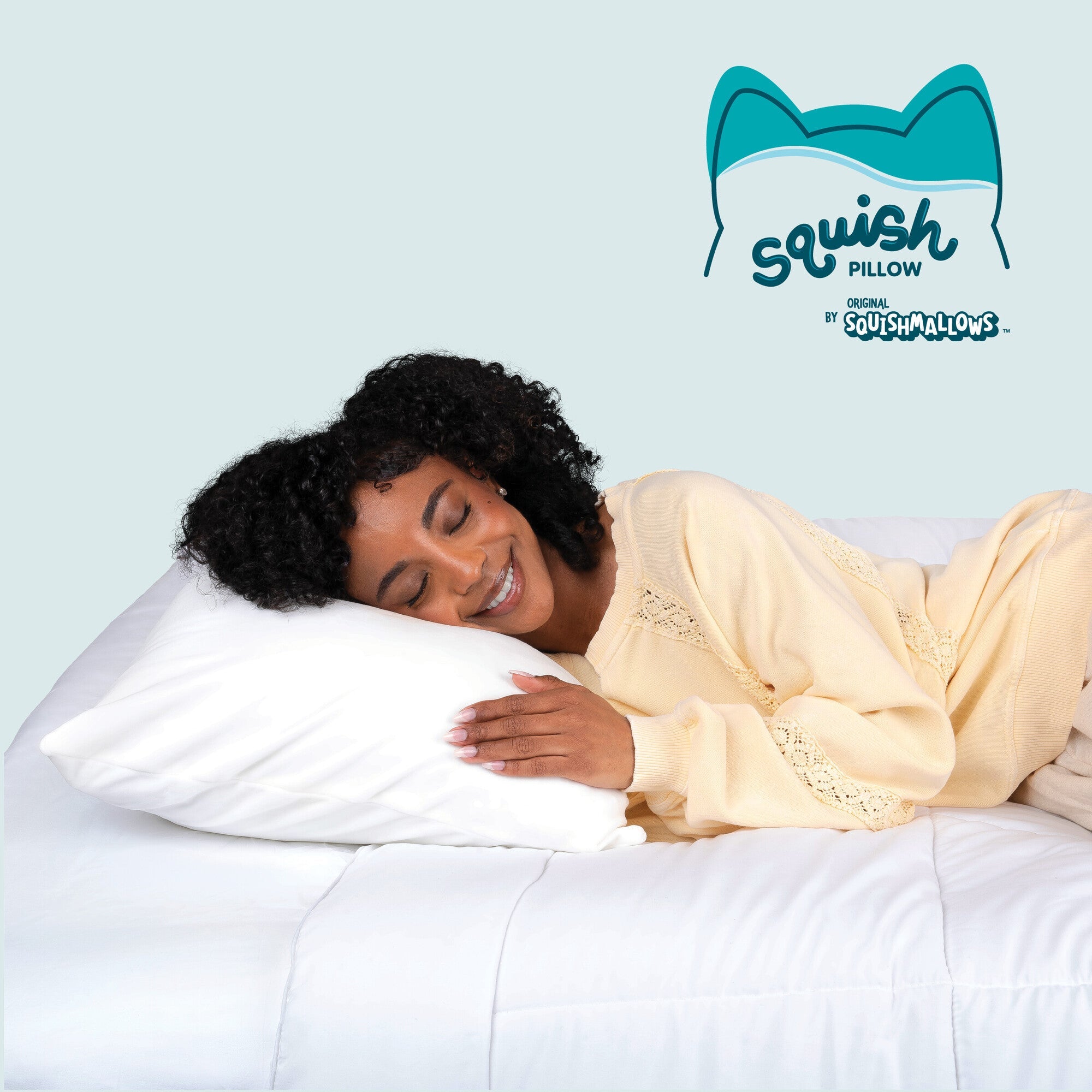 SquishPillow Bed Pillow and Pillowcase 2-Pack