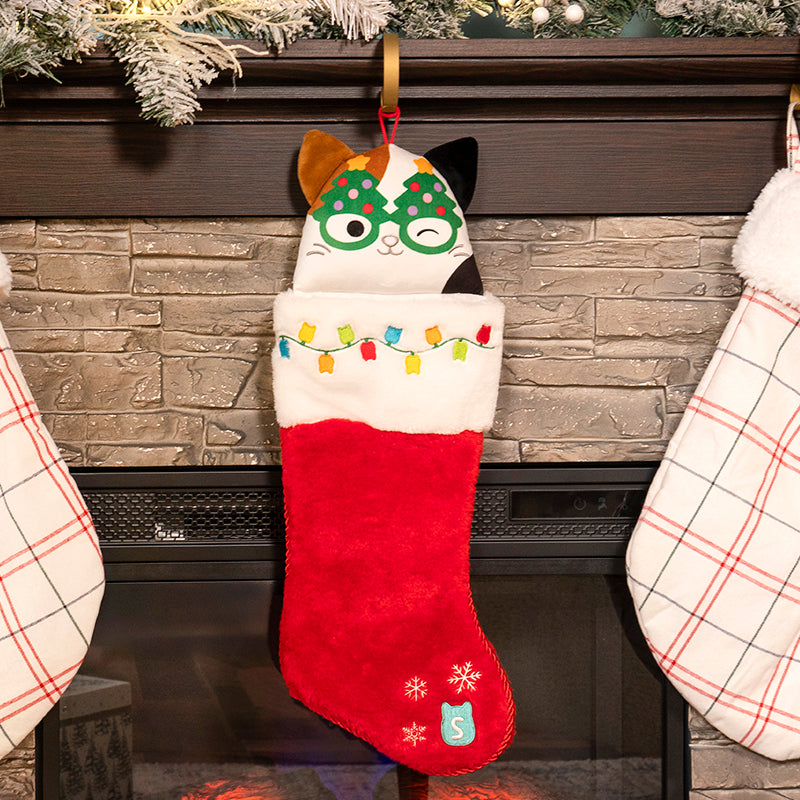 Squishmallows Cam the Cat Holiday Stocking