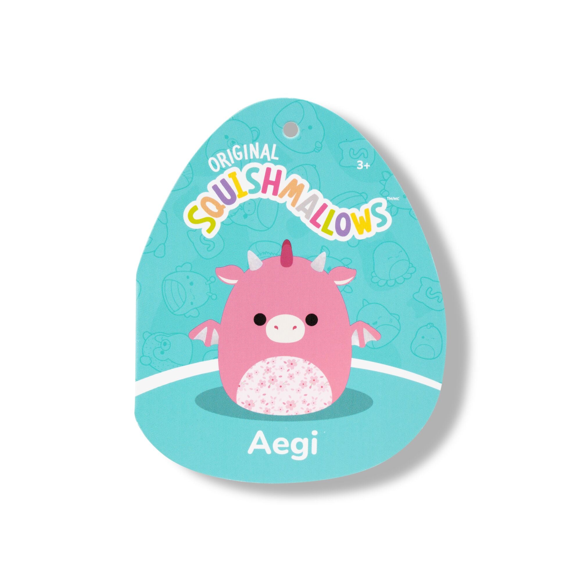 14-Inch Aegi the Pink Dragon with Sakura Print Belly