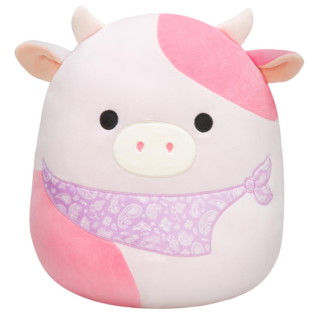 14-Inch Reshma the Light Pink Cow with Purple Bandana