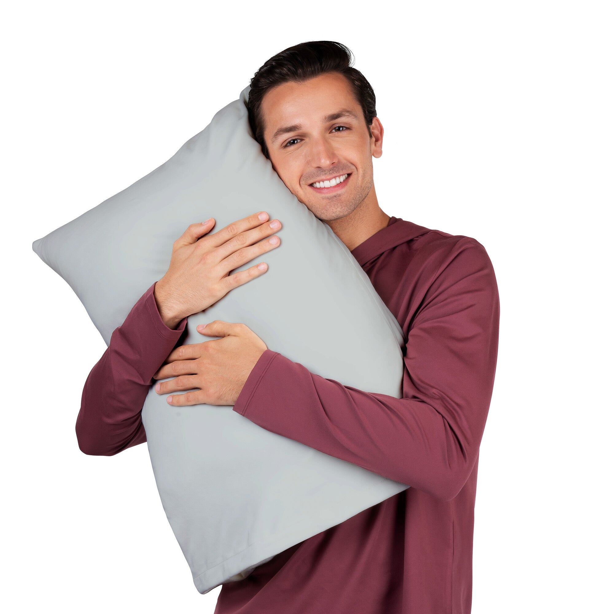 “Solid Slumber” Light Grey SquishPillow Pillowcase (Standard Size)