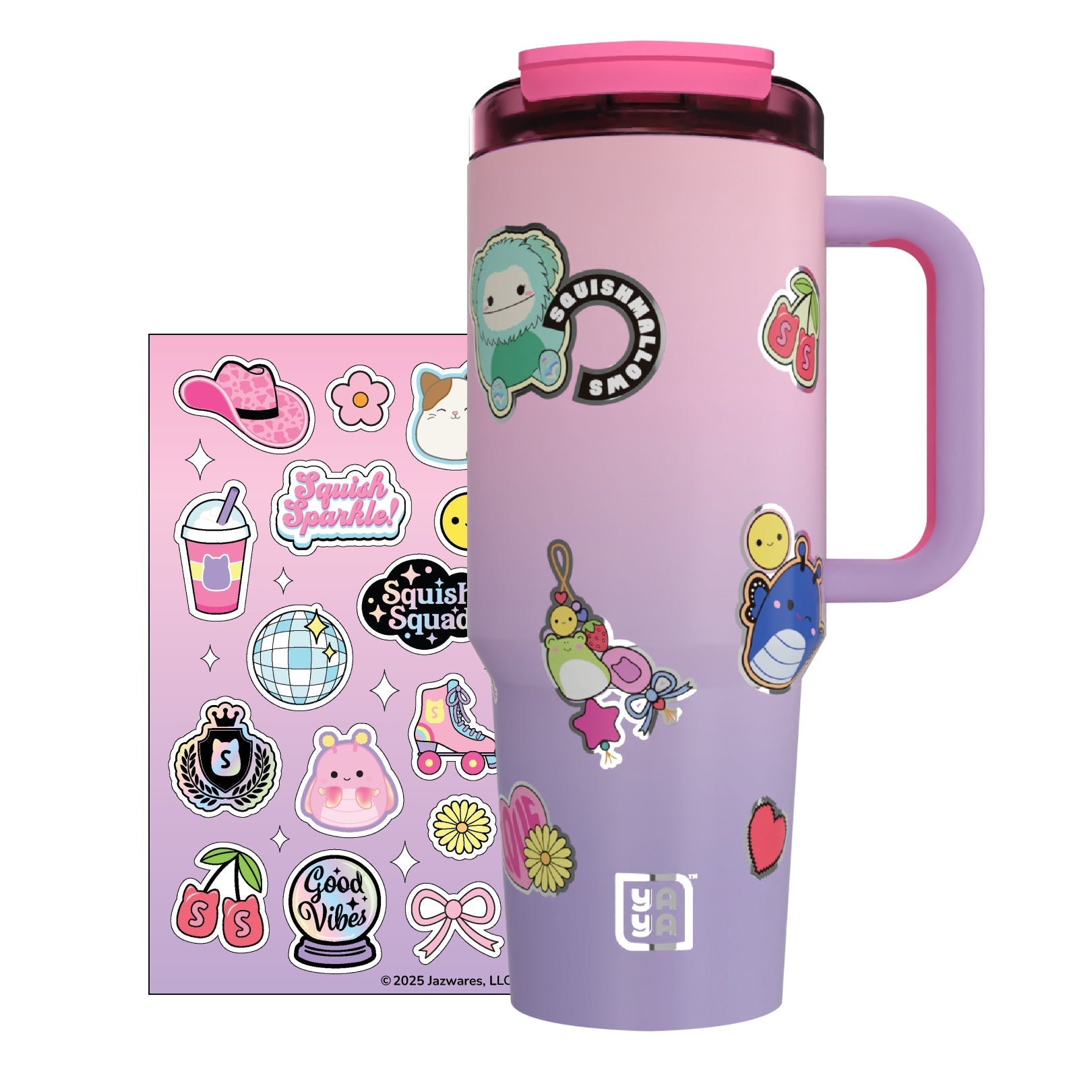 Squishmallows Sticker Bomb Tumbler with Straw